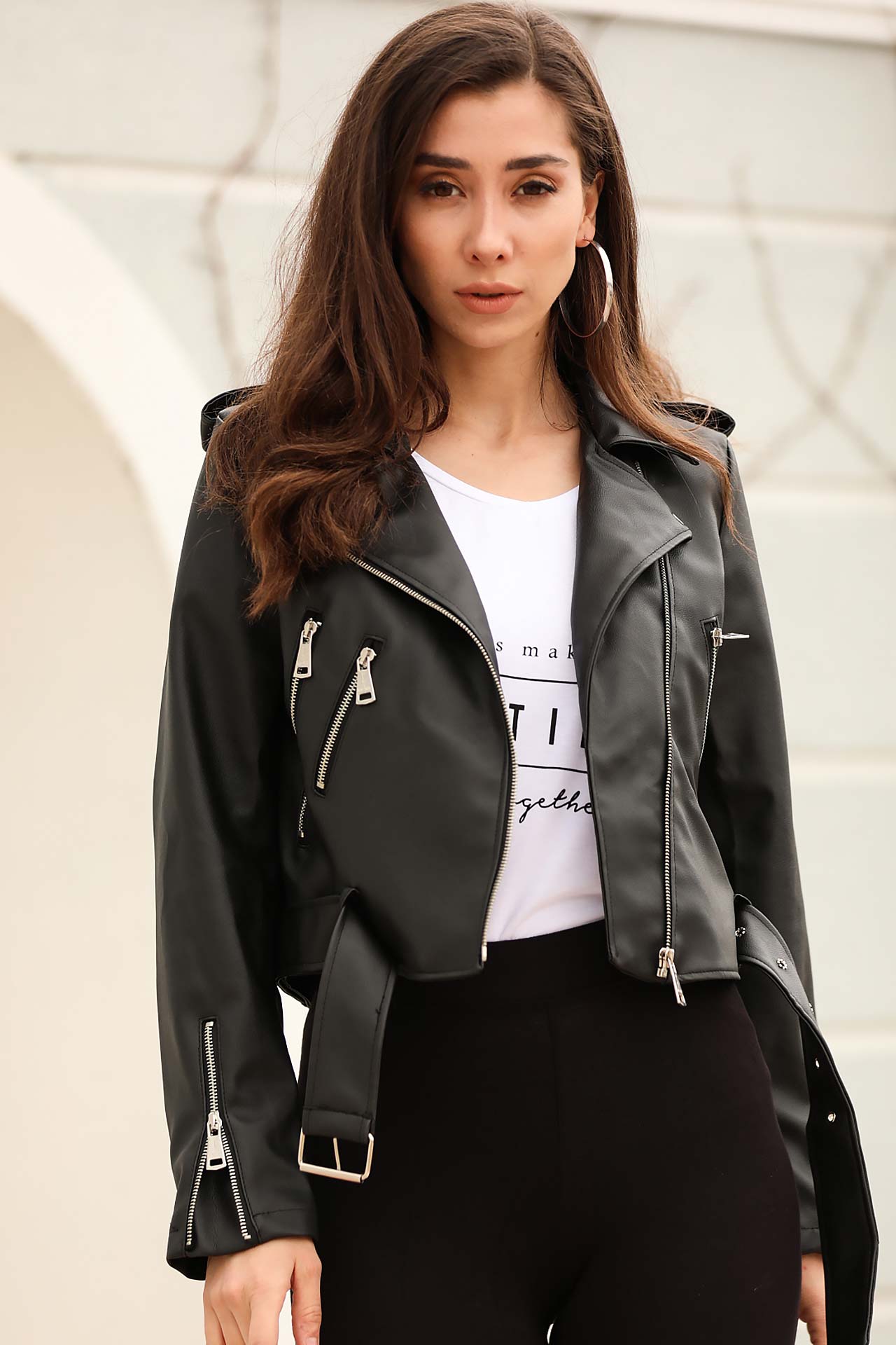 artificial leather jacket