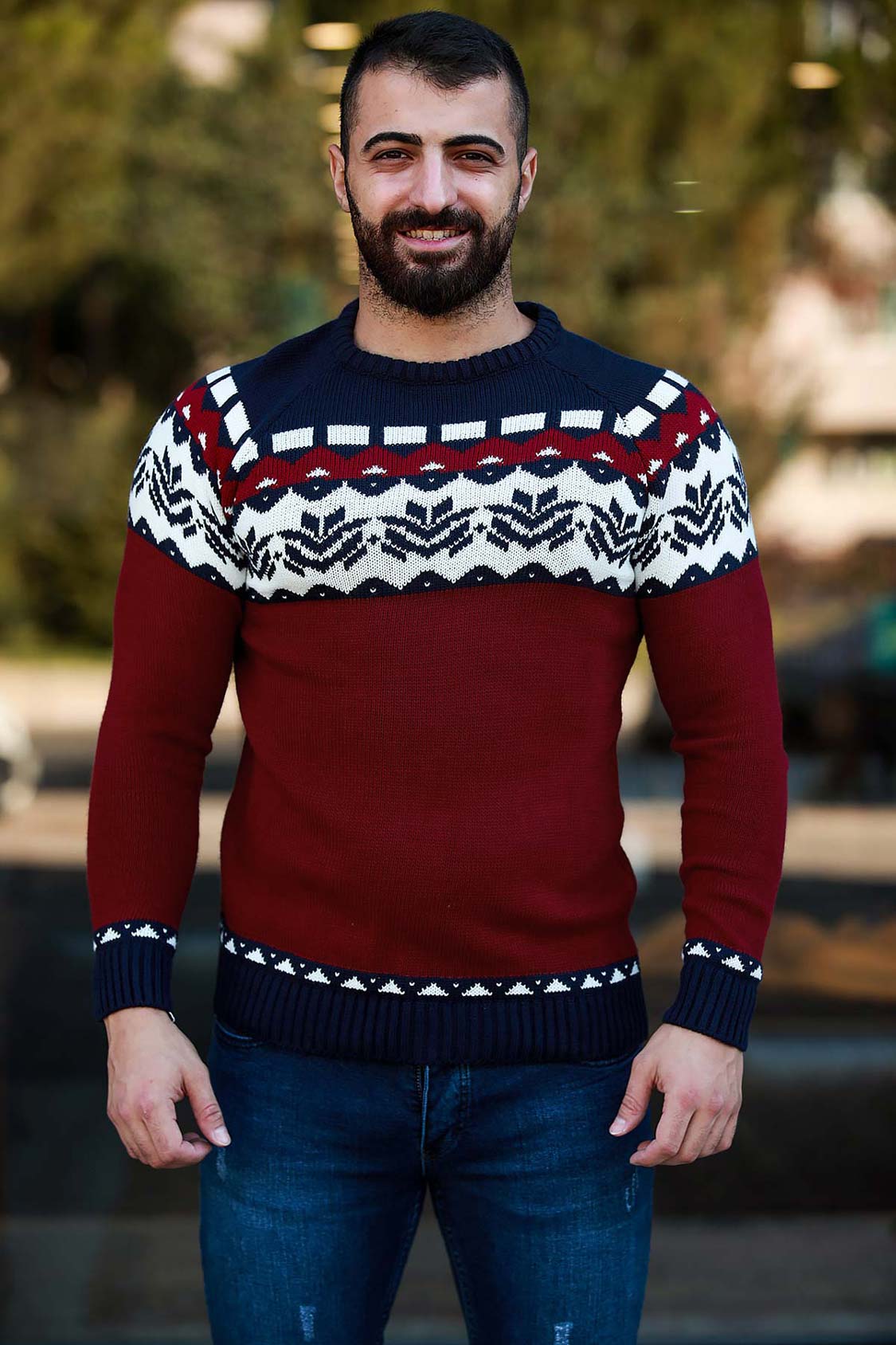 Men’s Patterned Tricot Sweater