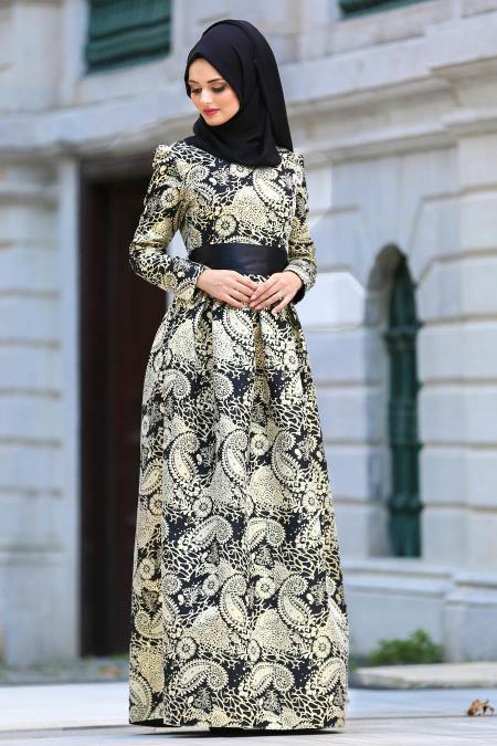 nayla collection black hijab evening dress 82449s abye elbseler nayla collection 40389 15 B 1604098698586