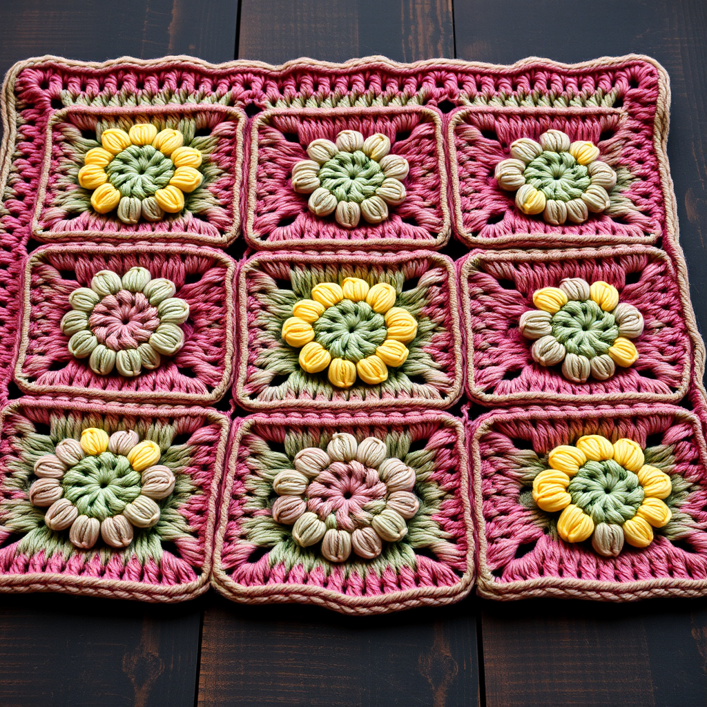 Whispering Petal Meadow Blanket Free Pattern