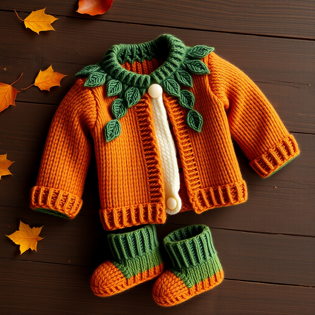 Maplewood Meadow Doll Cardigan & Boots Free Pattern – Knitted Textured Yoke Set