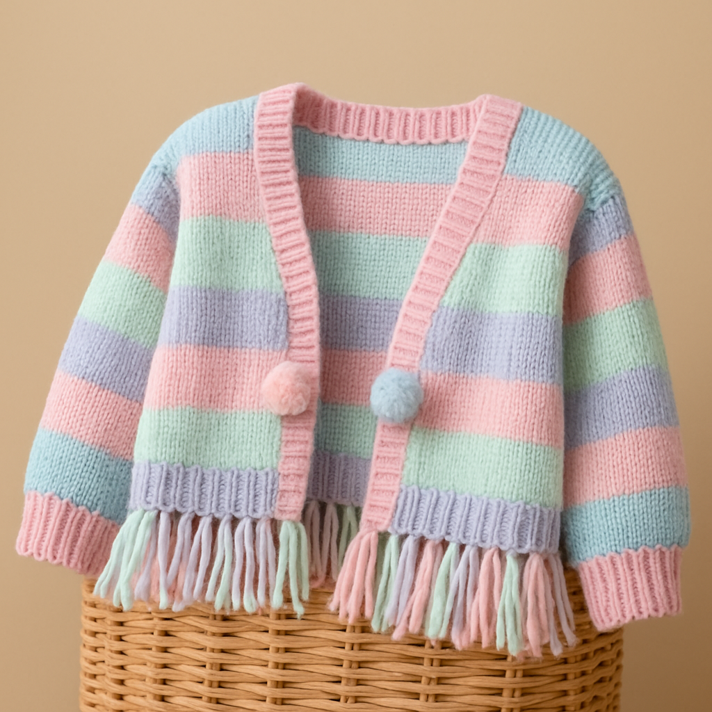 Pastel Y2K Fringe Cardigan Free Pattern