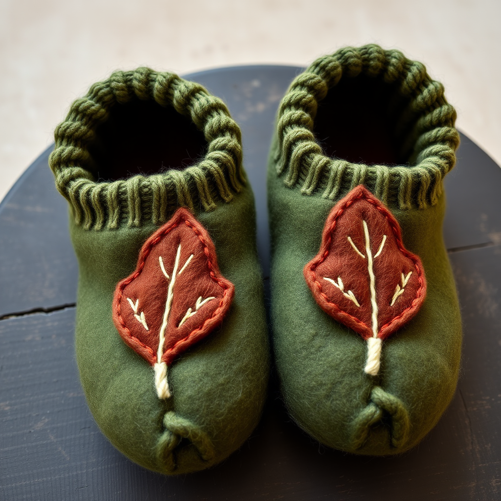 Mossy Glen Felted Slippers Free Pattern – A Knitted Woodland Retreat