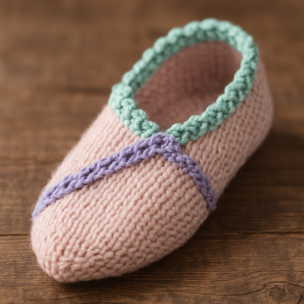 Asymmetrical Pastel Farmhouse Slippers Free Pattern