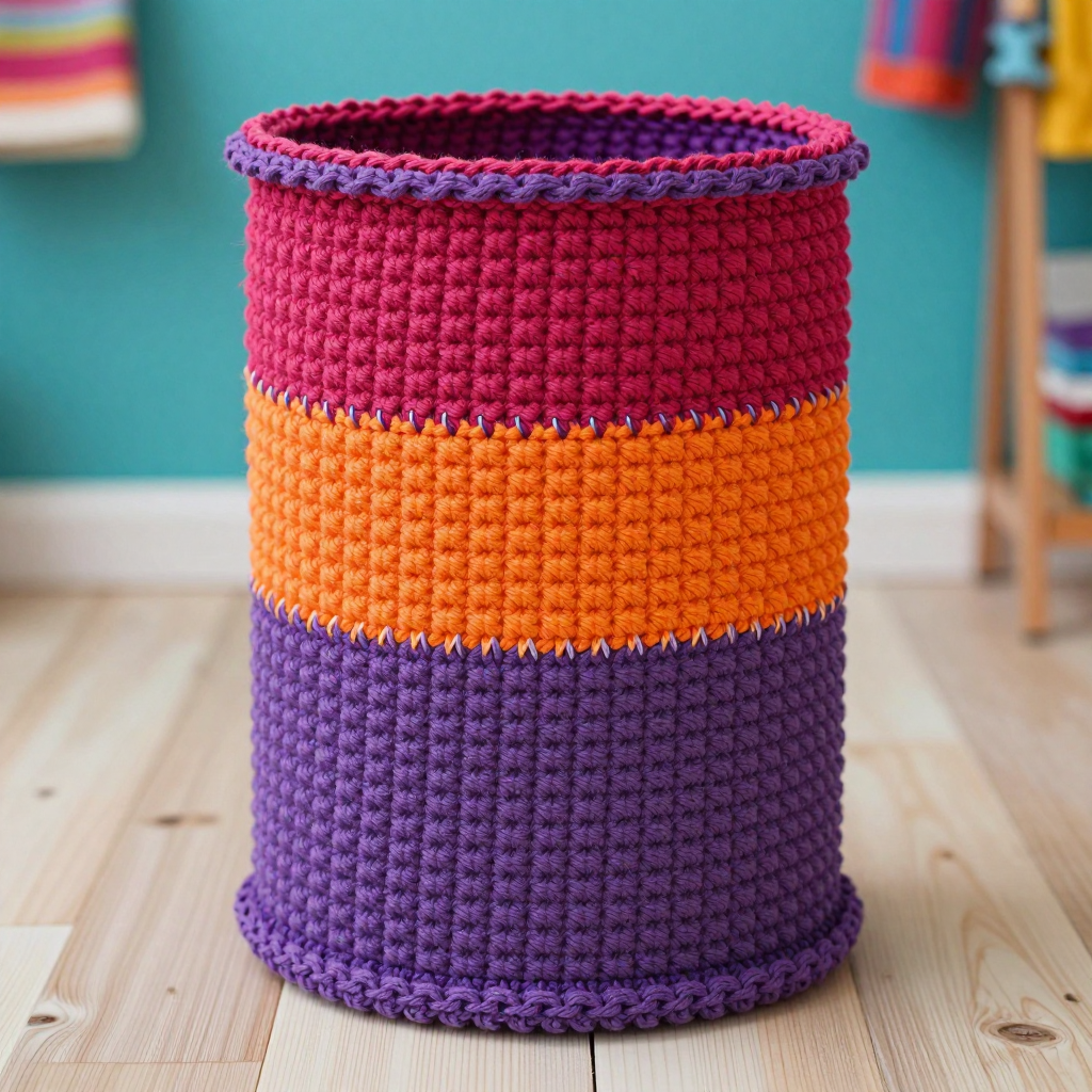 Tumbling Blocks Pot Cover: Free Crochet Pattern