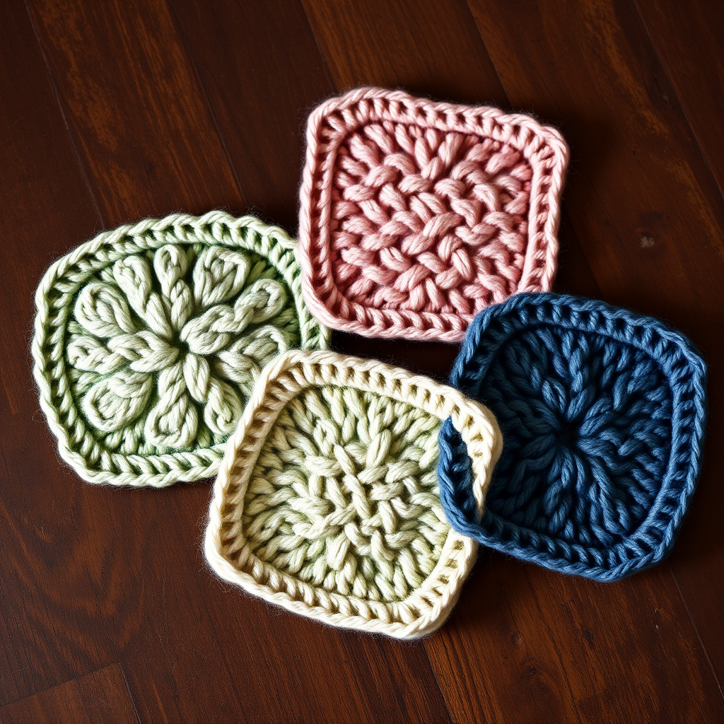 The Cloverfield Cable Coaster Free Pattern – A Textured Garden for Your Table