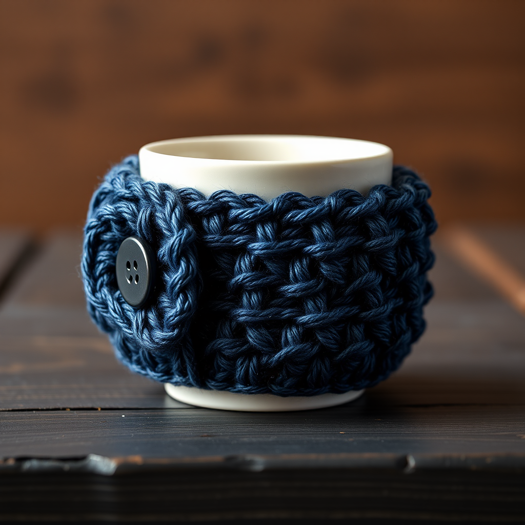 The Starlight Sip Cozy: A Free Knitting Pattern for a Textured, Celestial Coffee Cup Cozy