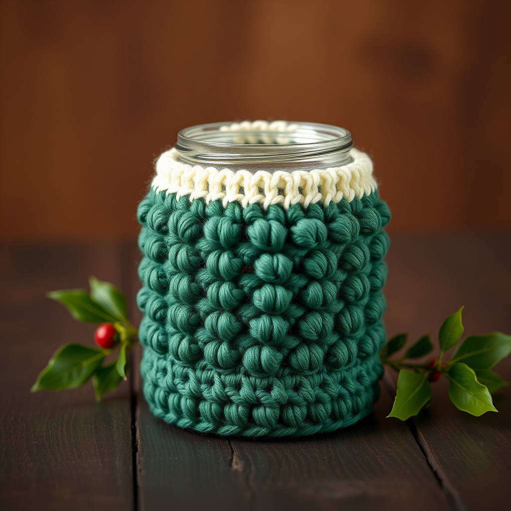 The Starlight Spruce Jar Cover: A Free Crochet Pattern for a Cozy, Textured Christmas Decoration