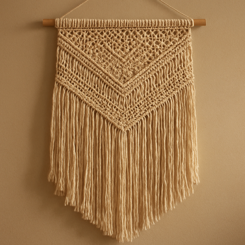 Crochet Elegant Textured Macrame-Inspired Tapestry Free Pattern