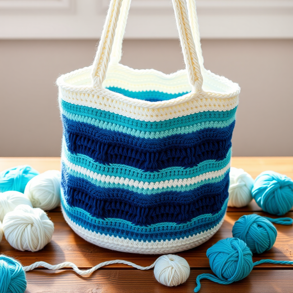 The Ocean Waves Crochet Tote Free Pattern