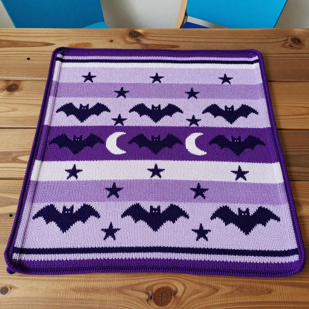 Tonal Fair Isle Halloween Stripe Scrubby Knit Free Pattern