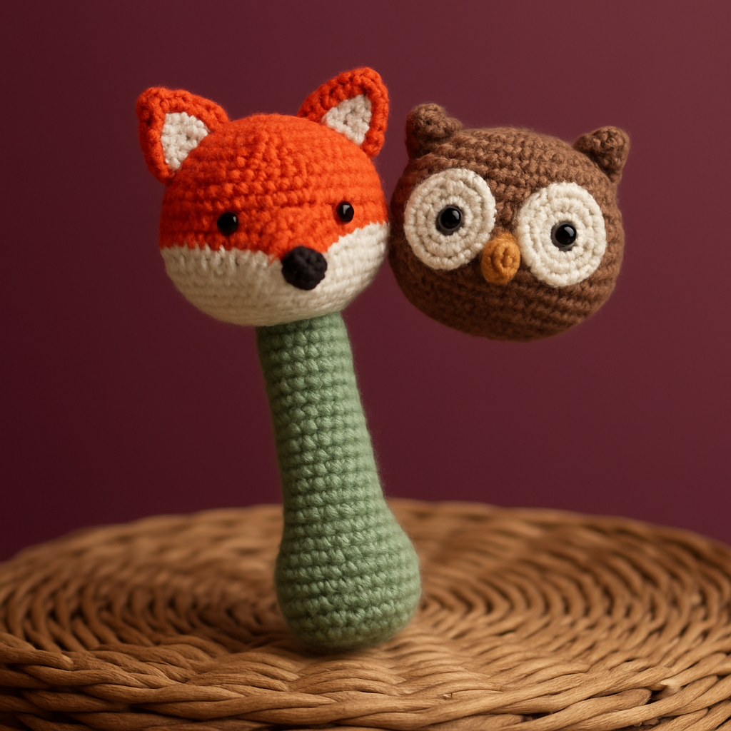 Whimsical Forest Friends Baby Rattle Free Pattern