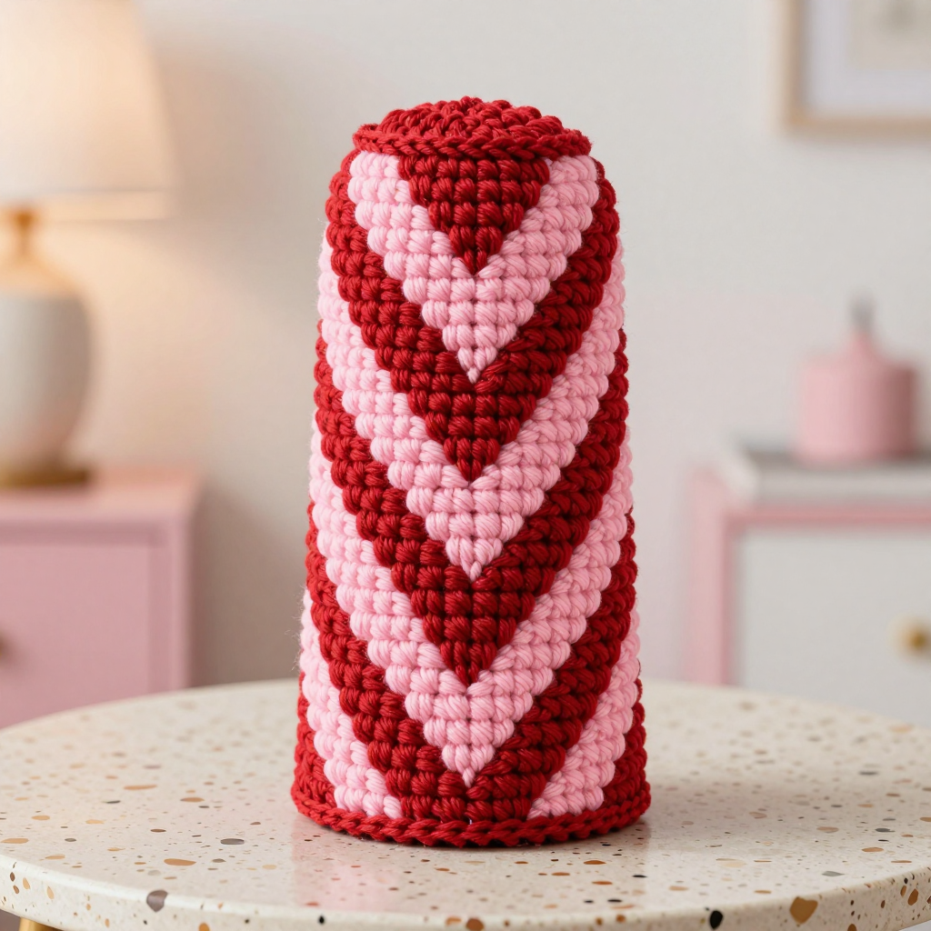 Cherry Chevron Gear Shift Garter: Free Crochet C2C Pattern