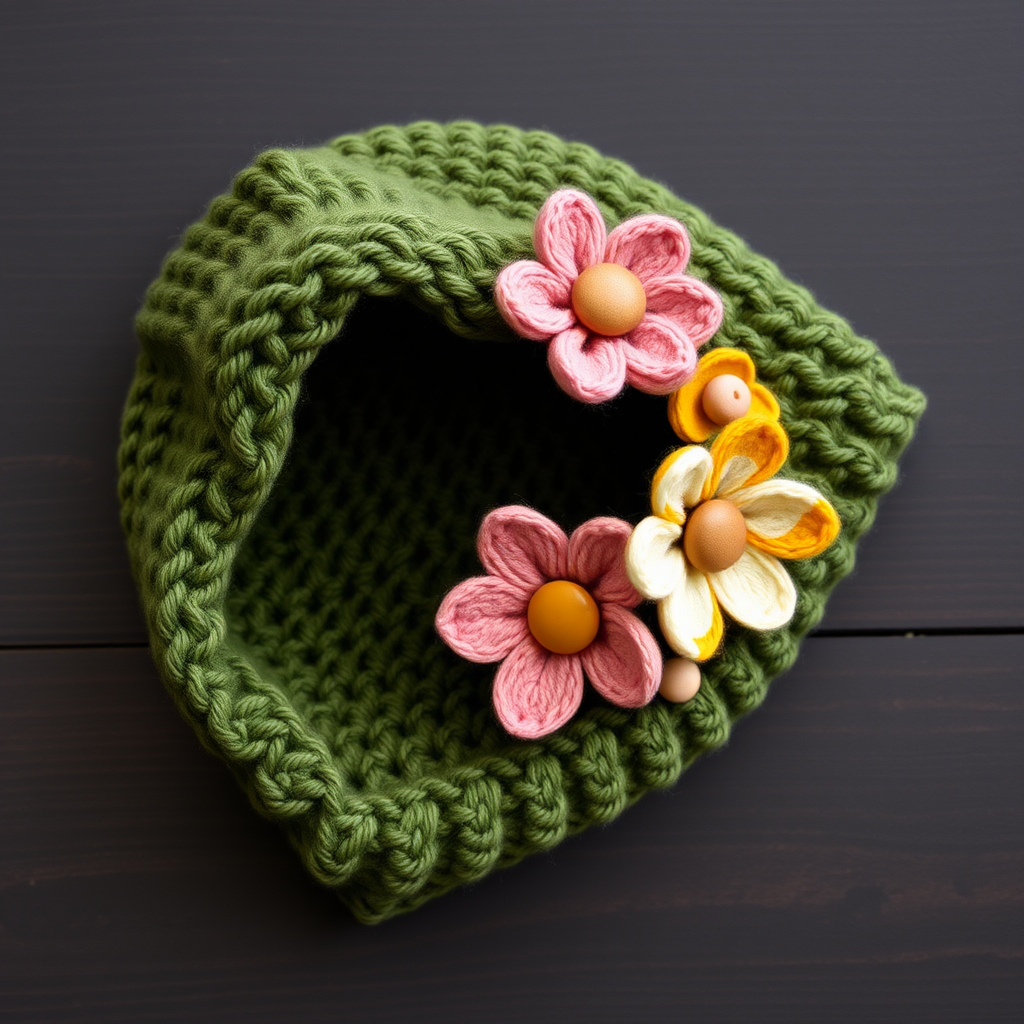 Whimsical Woodland Slouch Hat with Interchangeable Felted Flowers Free Pattern