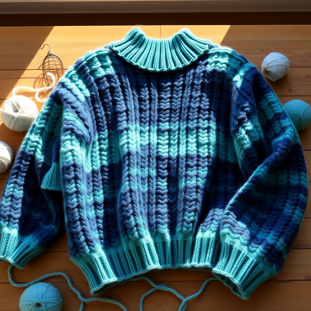 The Oceanic Texture Chunky Sweater Free Pattern