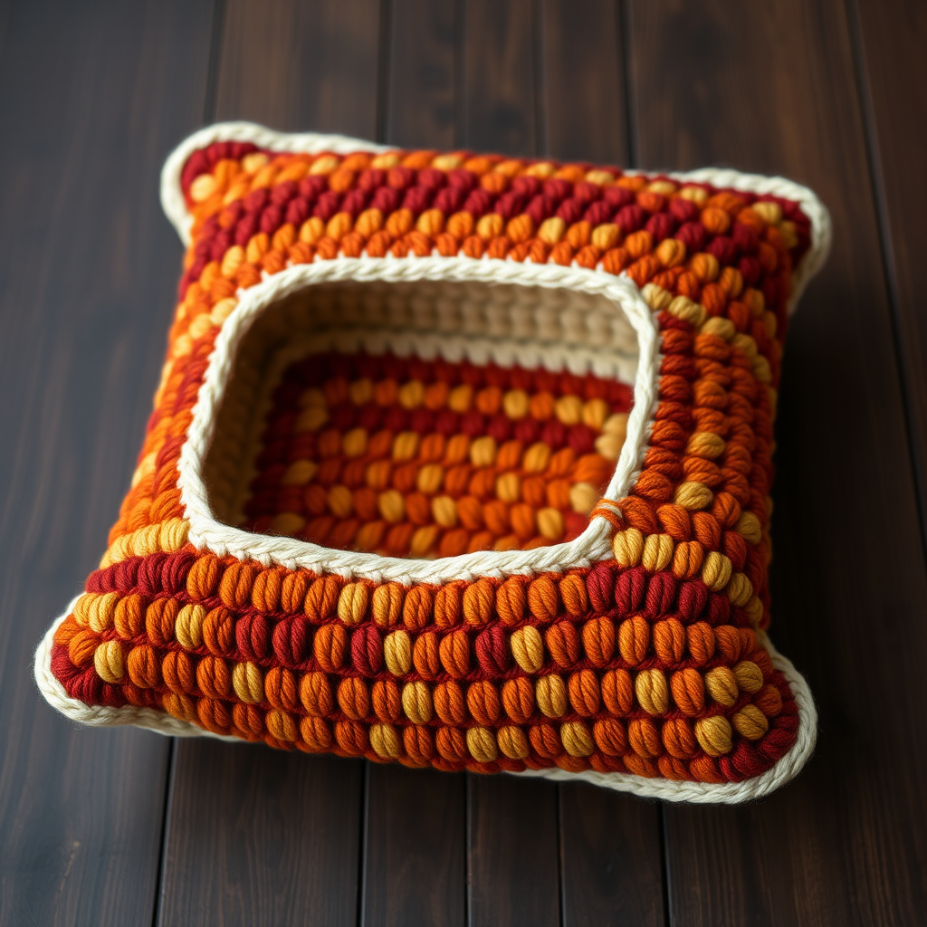 Emberwood Textured Throw Pillow Free Pattern – Crochet a Cozy Autumn Forest Cushion