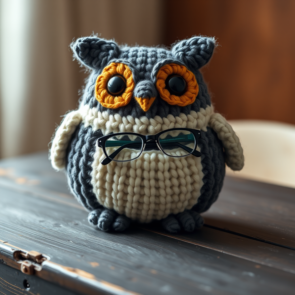 The Moonlit Guardian Owl Eyeglass Holder: A Free Knitting Pattern for a Cozy, Textured Desk Companion