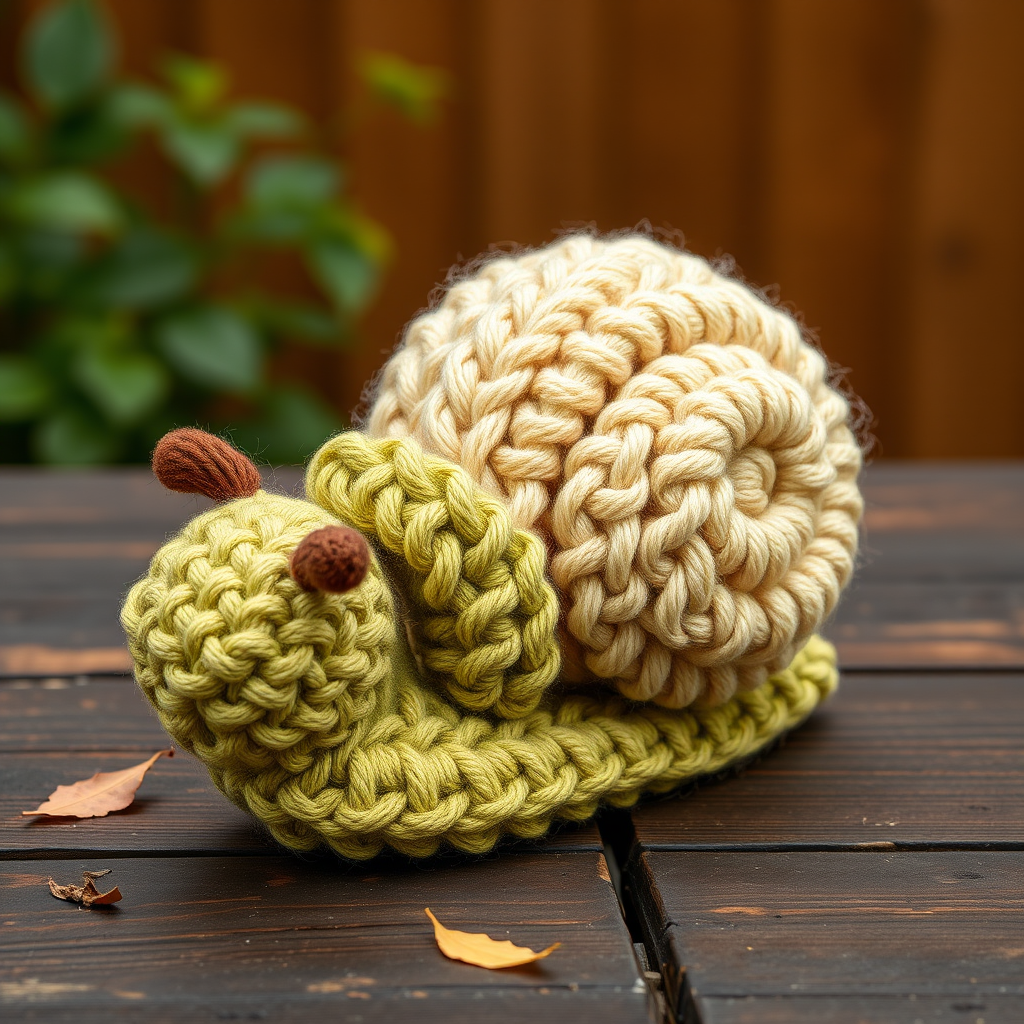 Whimsical Woolly Garden Snail Coil Free Pattern