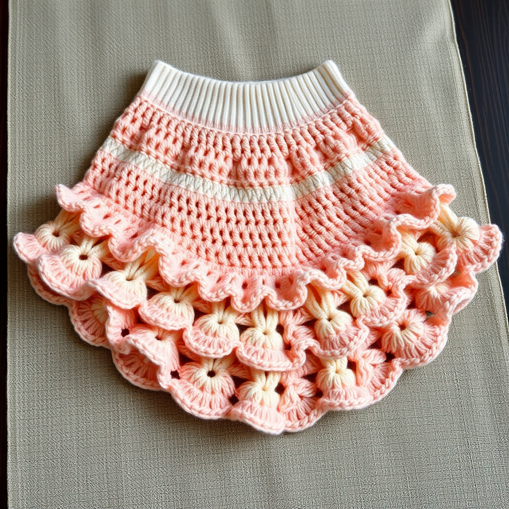 Cascading Petal Ruffle Skirt Free Pattern – Crocheted Tiered Floral Hem