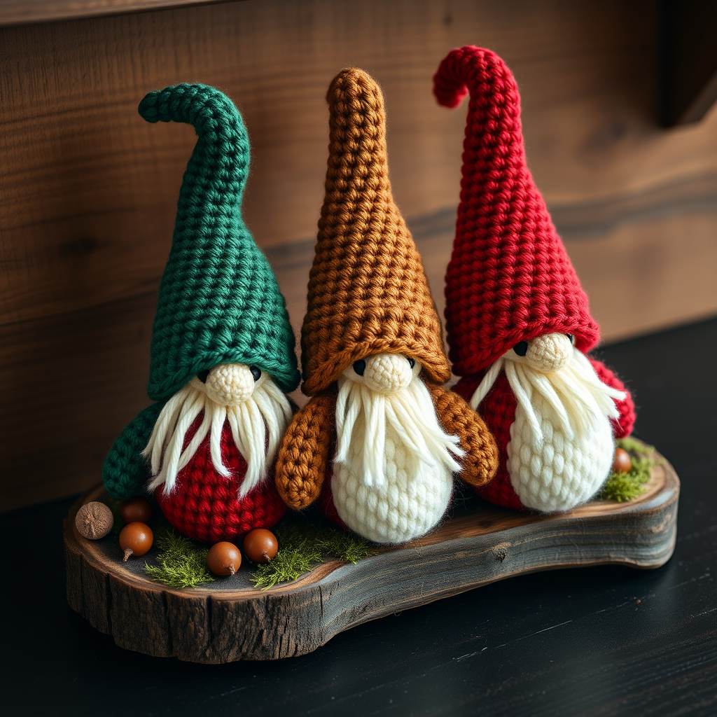 Whimsical Woodland Gnome Trio Free Pattern – Crochet a Cozy Forest Family