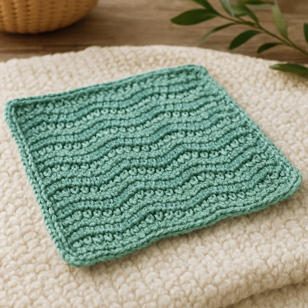 Ocean Ripple Reusable Cleaning Cloth Free Pattern