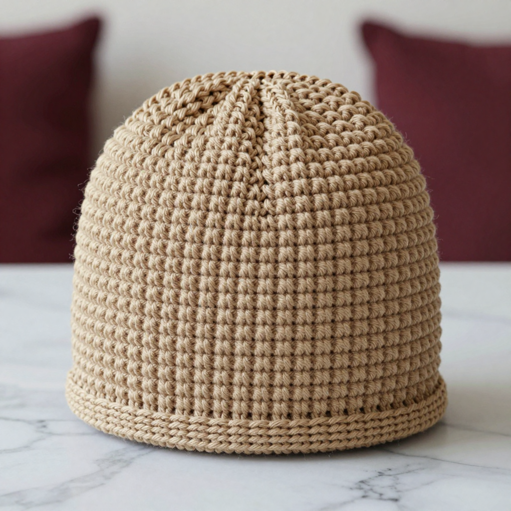 Oatmeal Pebble Texture Crochet Hat Free Pattern