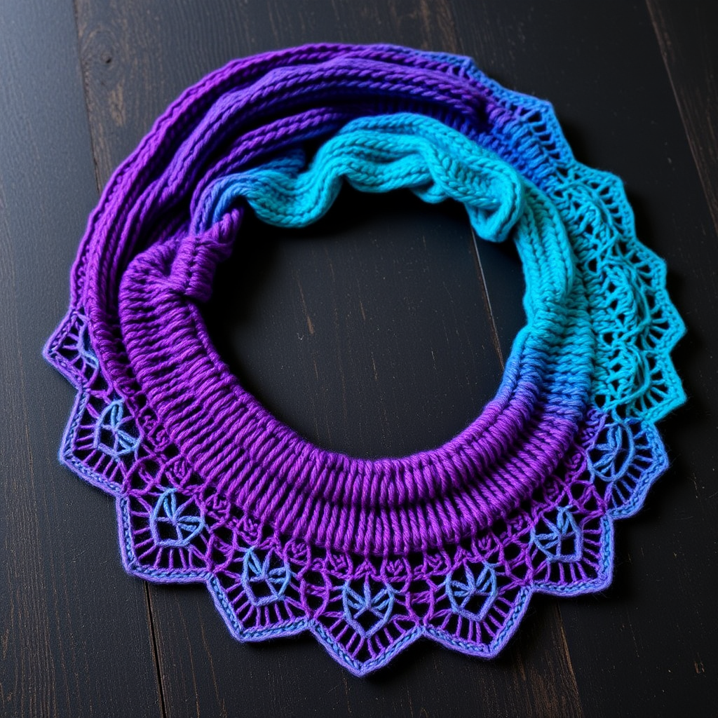 Aurora Borealis Driftwood Shawl Free Pattern – Knit with Gradient Yarn and Lace Waves