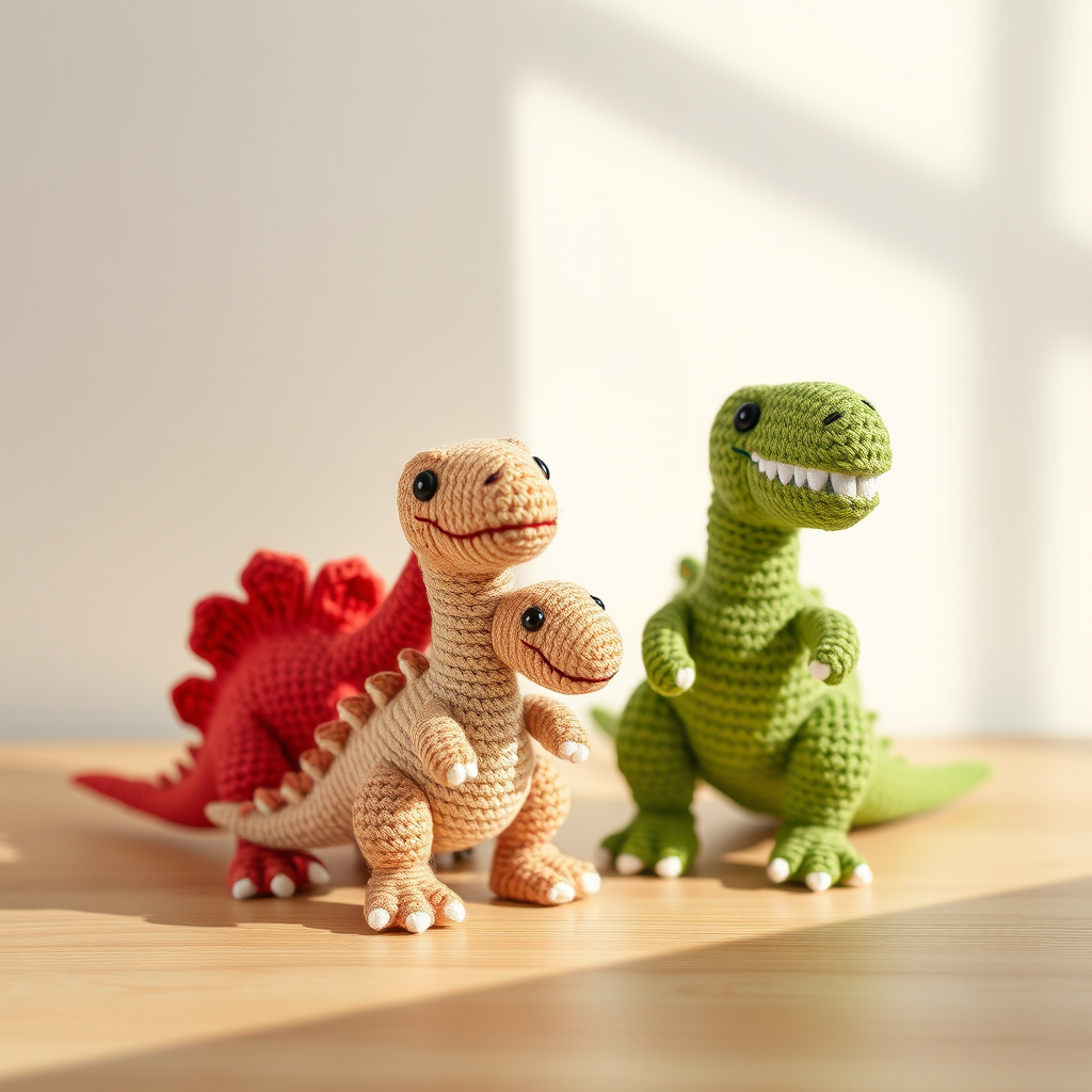 Adorable Amigurumi Dinosaur Trio Crochet Pattern