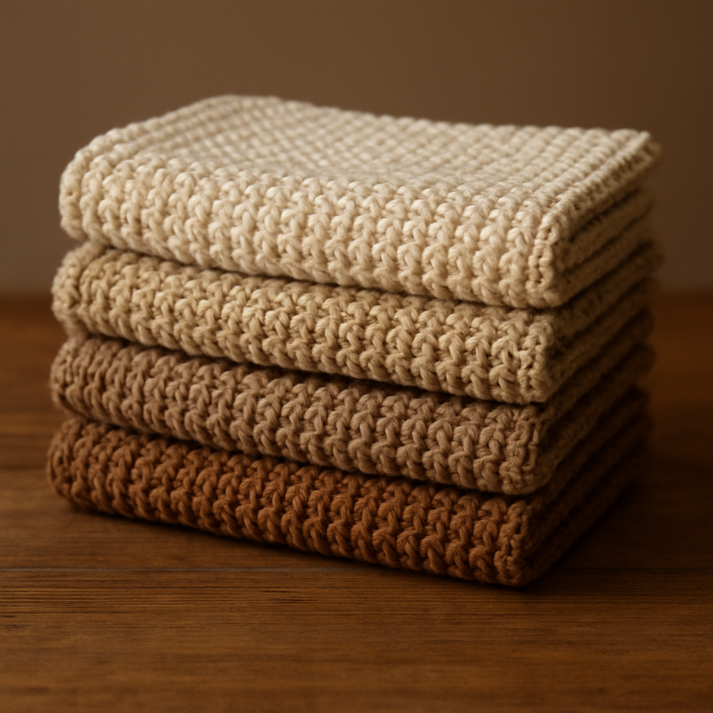 Crochet Elegant Textured Spa Washcloth Set Free Pattern