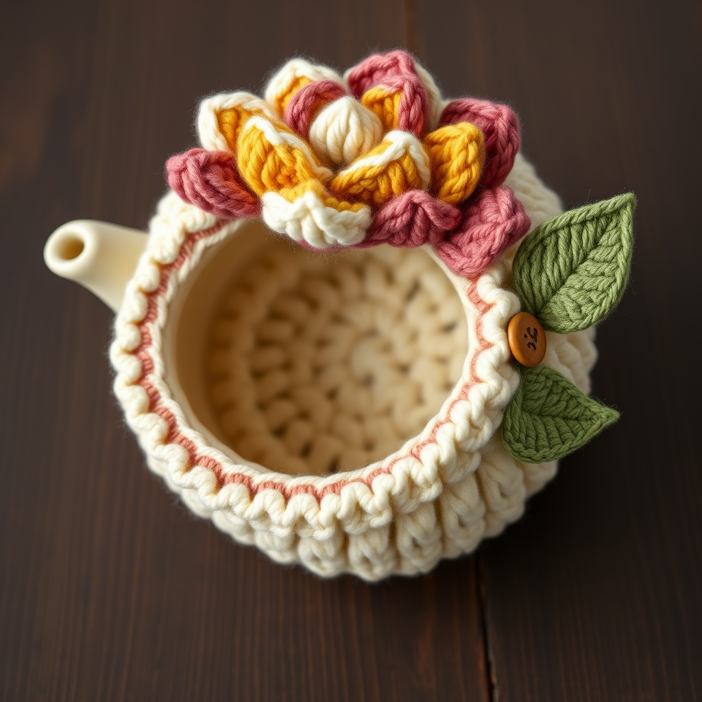 Chrysanthemum Bloom Tea Cozy Free Pattern – Crochet a Garden of Warmth