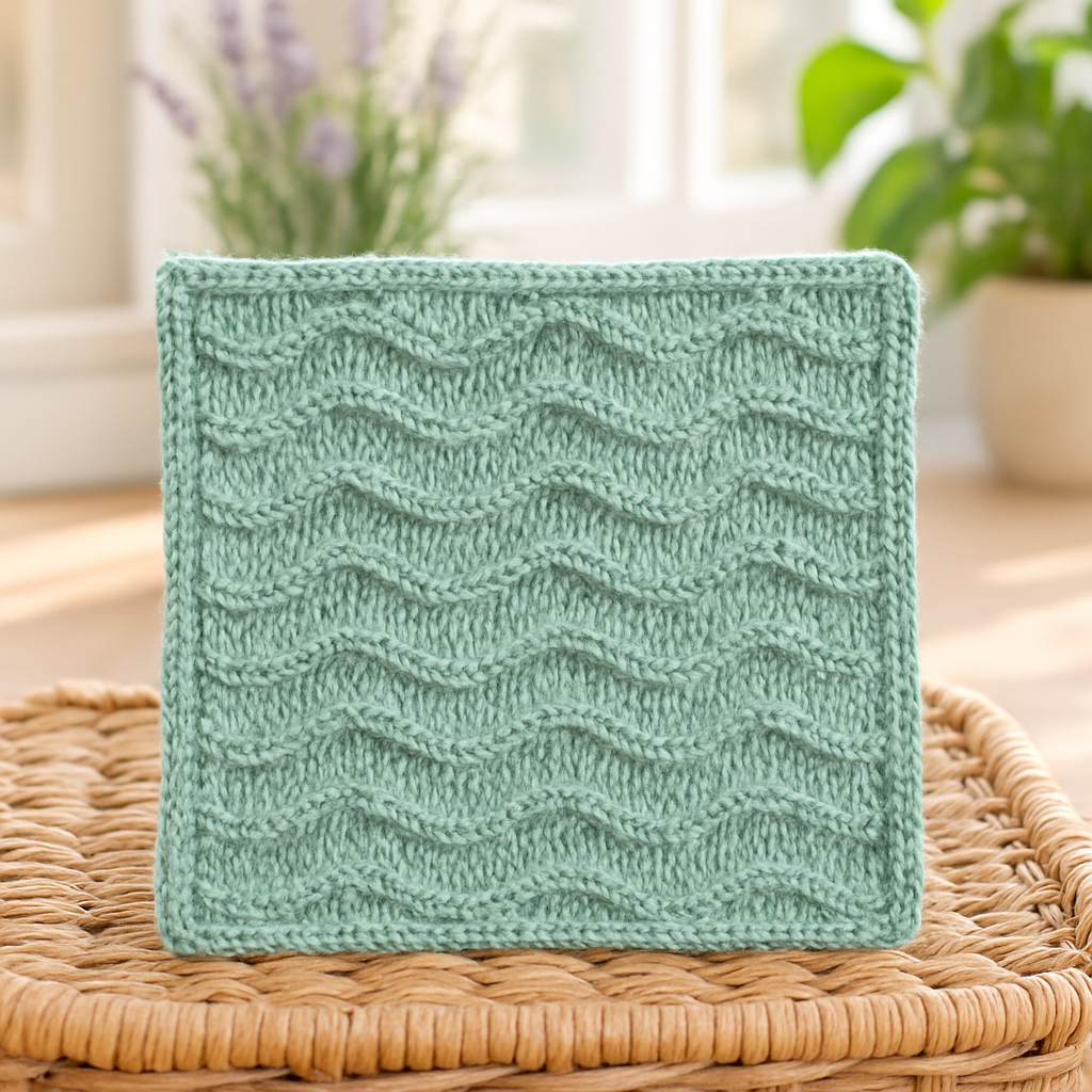 Ocean Ripple Reusable Cleaning Cloth Free Pattern
