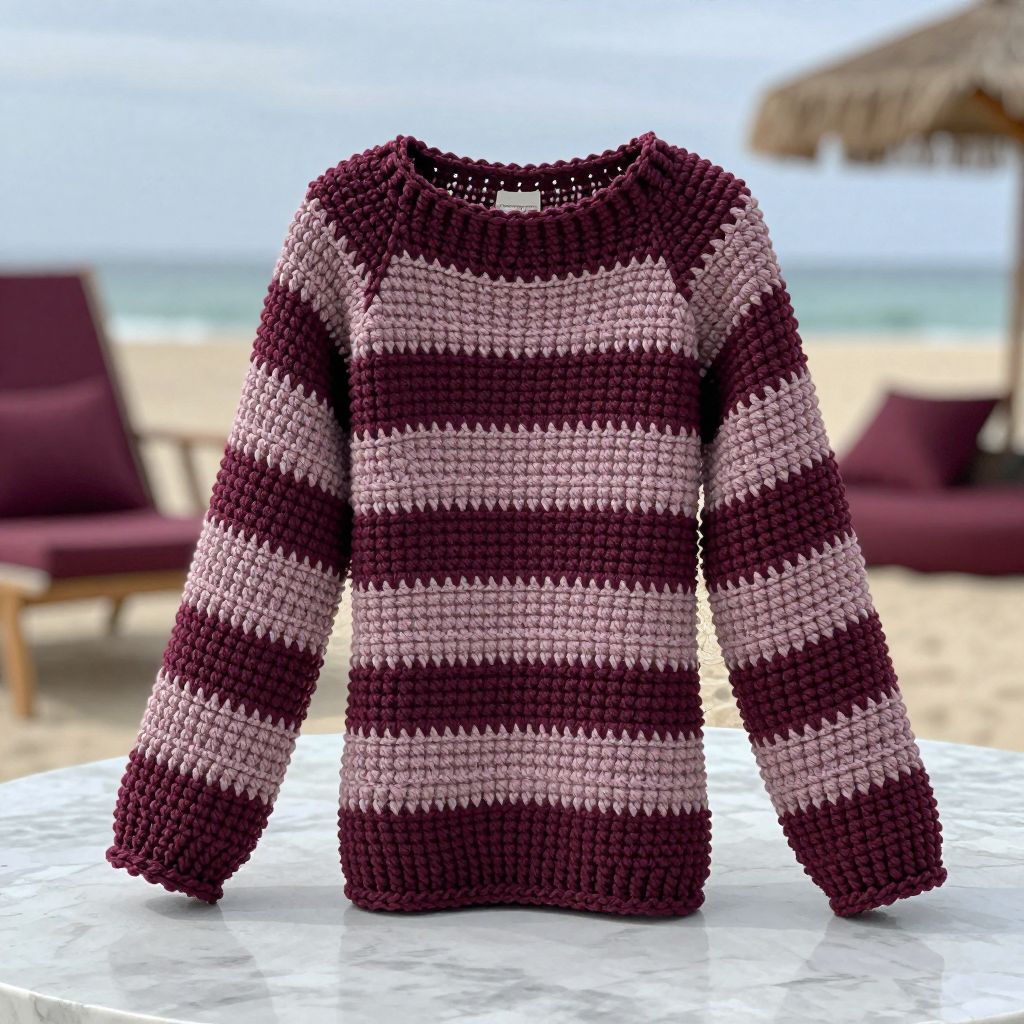 Vintage Plum Crochet Dumbbell Sleeve Free Pattern