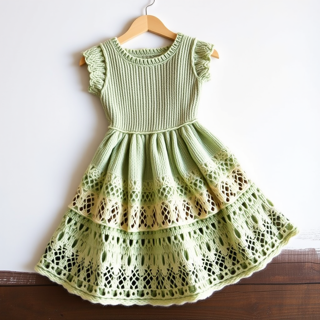 Sunlit Meadow Tiered Dress Free Pattern – Breezy Knit Sundress with Lace Hem