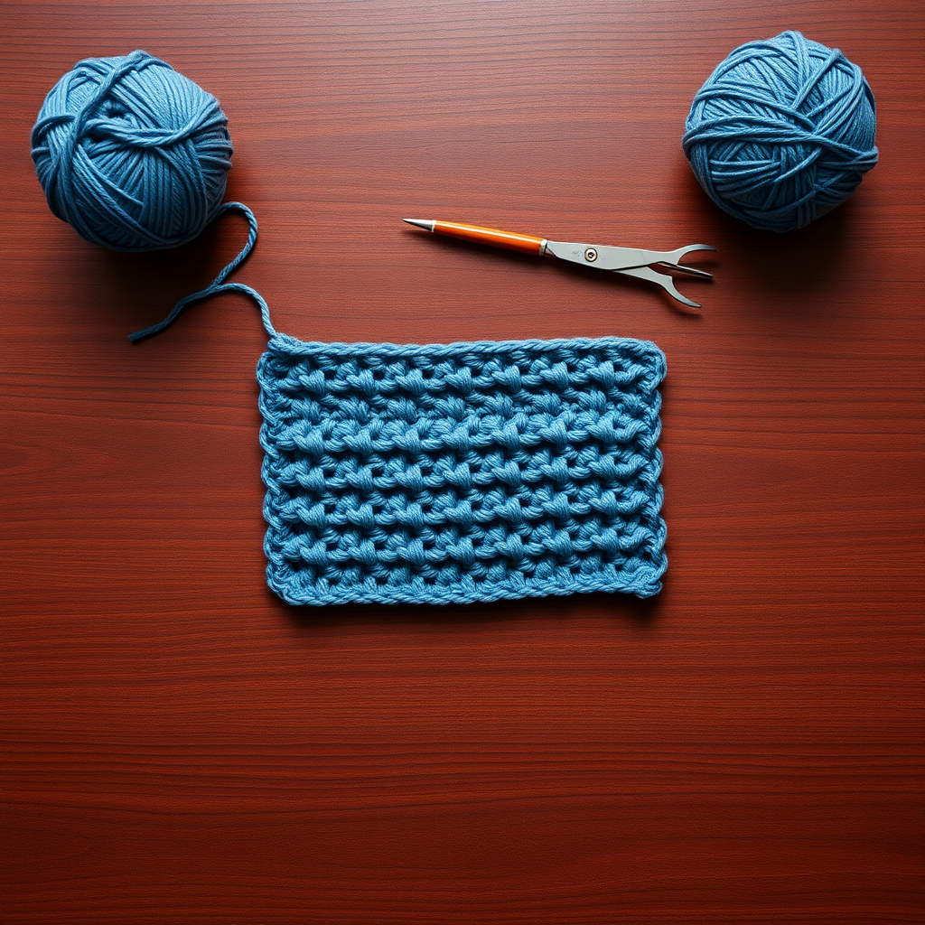 Crochet Textured Blue Swatch Free Pattern
