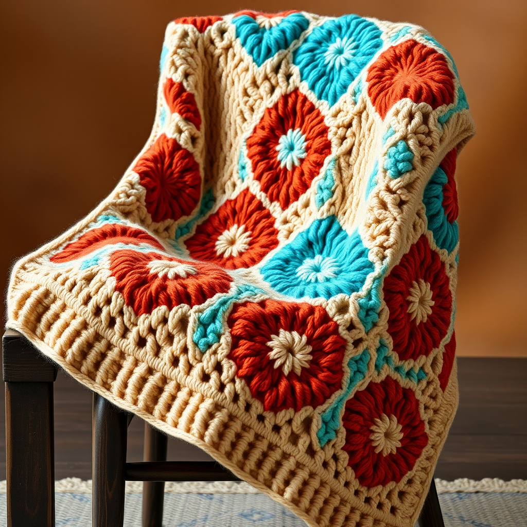 The Desert Mirage Mosaic Afghan: A Free Knitting Pattern for a Geometric, Color-Block Throw