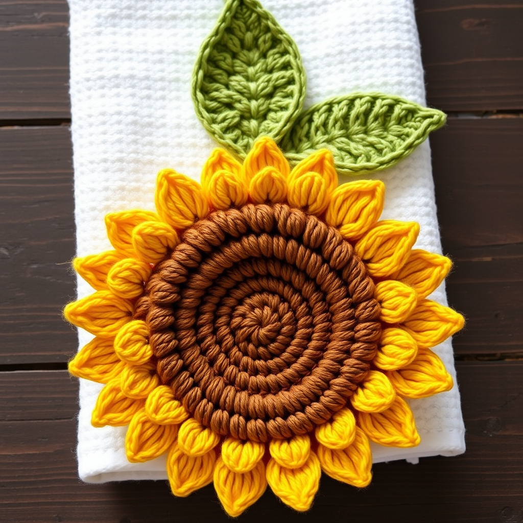Golden Meadow Hand Towel Topper Free Pattern