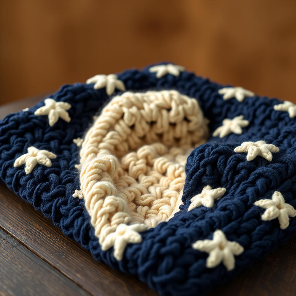 Cozy Starry Night C2C Moss Stitch Baby Blanket Free Pattern