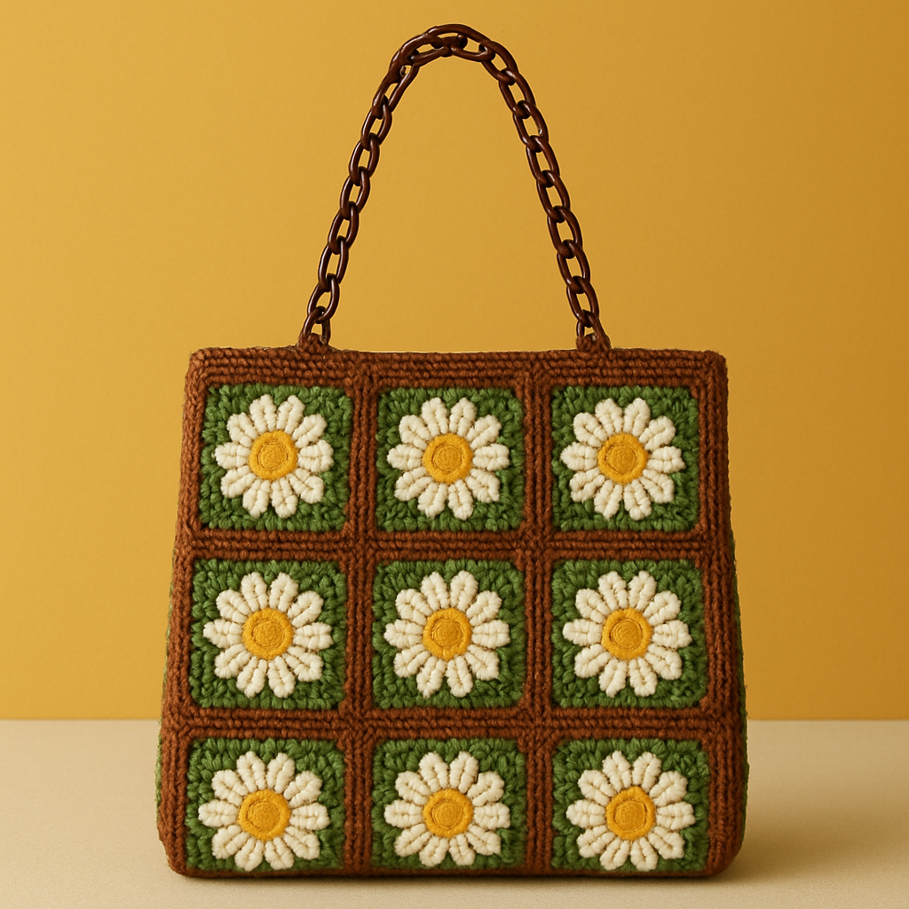 The Retro Daisy Granny Square Bag Free Pattern