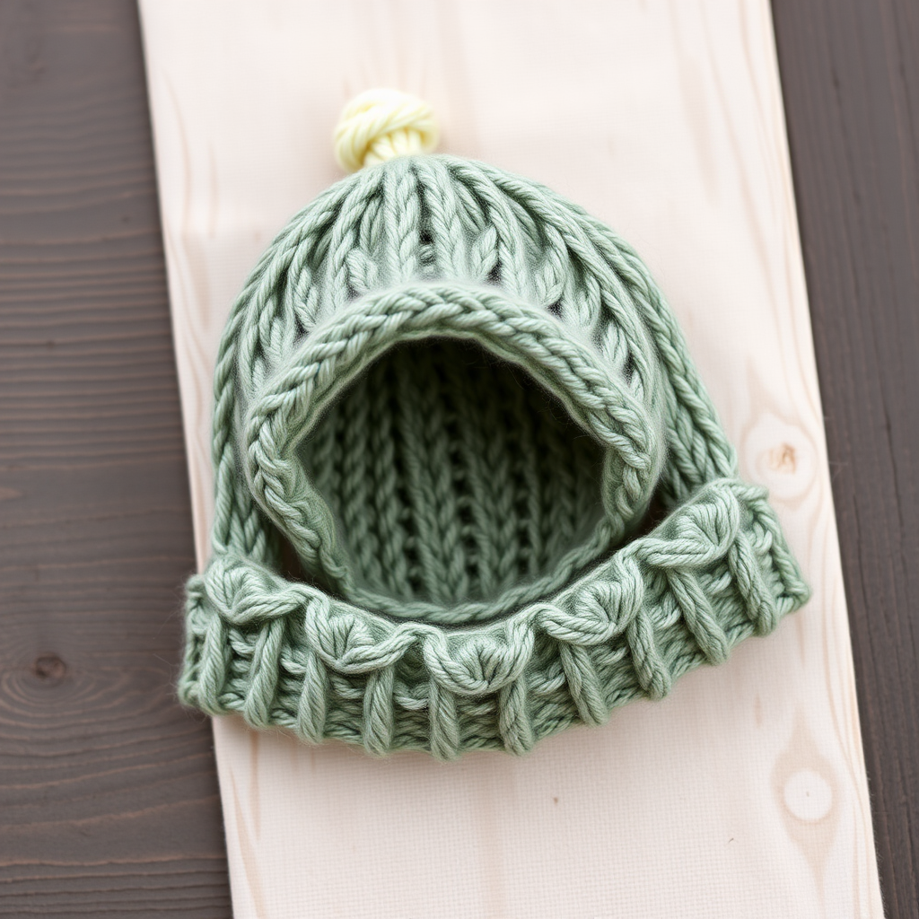 Snuggle Sprout Newborn Hat Free Pattern – Textured Leaf-Stitch Knit Beanie