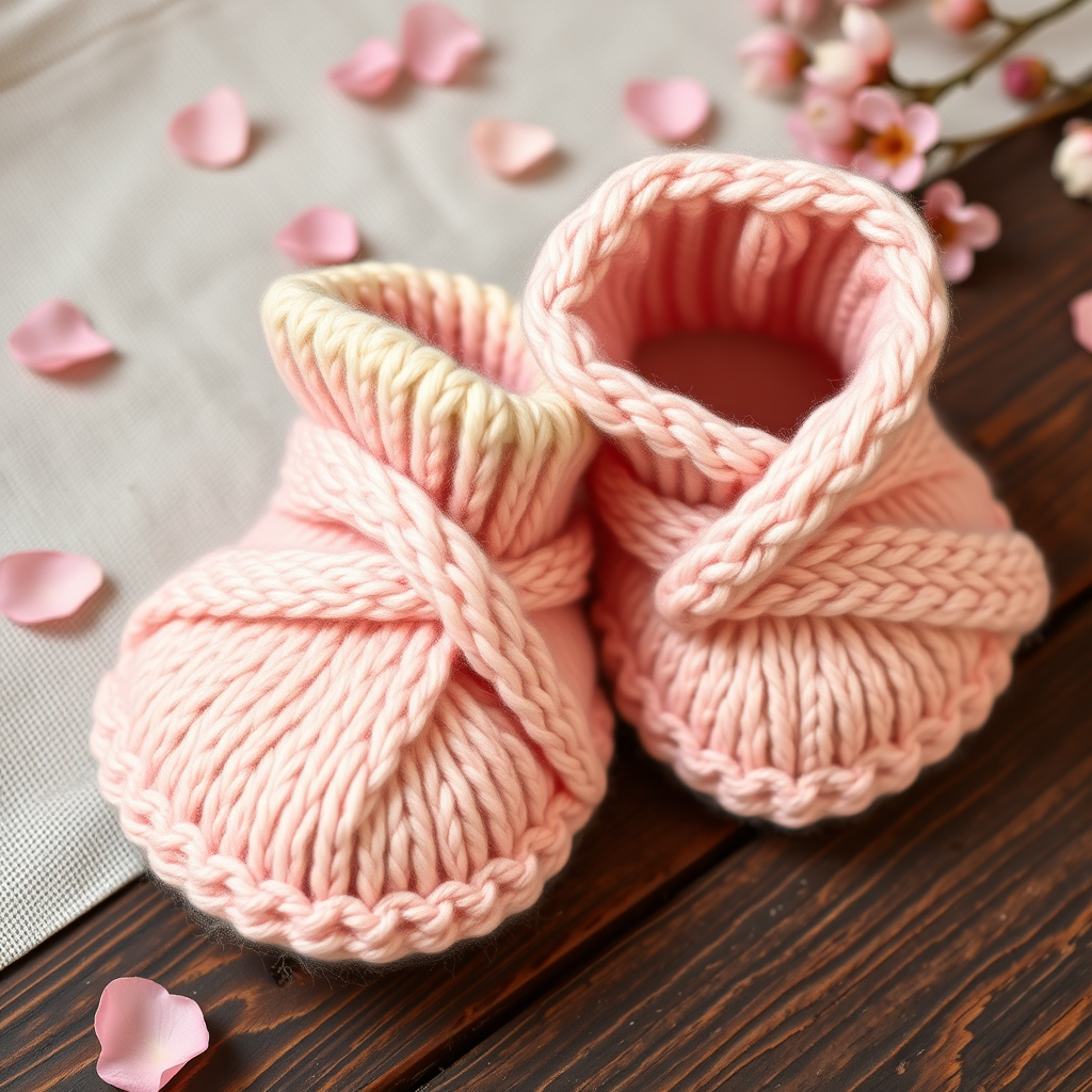Sakura Blossom Kimono Booties Free Pattern – Knit a Petal-Soft Japanese-Inspired Baby Shoe