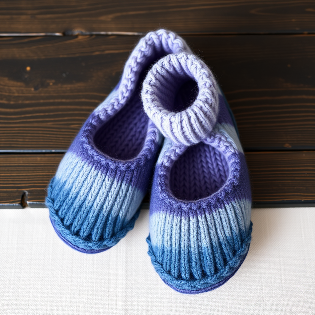 Aurora Glow Knitted Spa Slippers Free Pattern