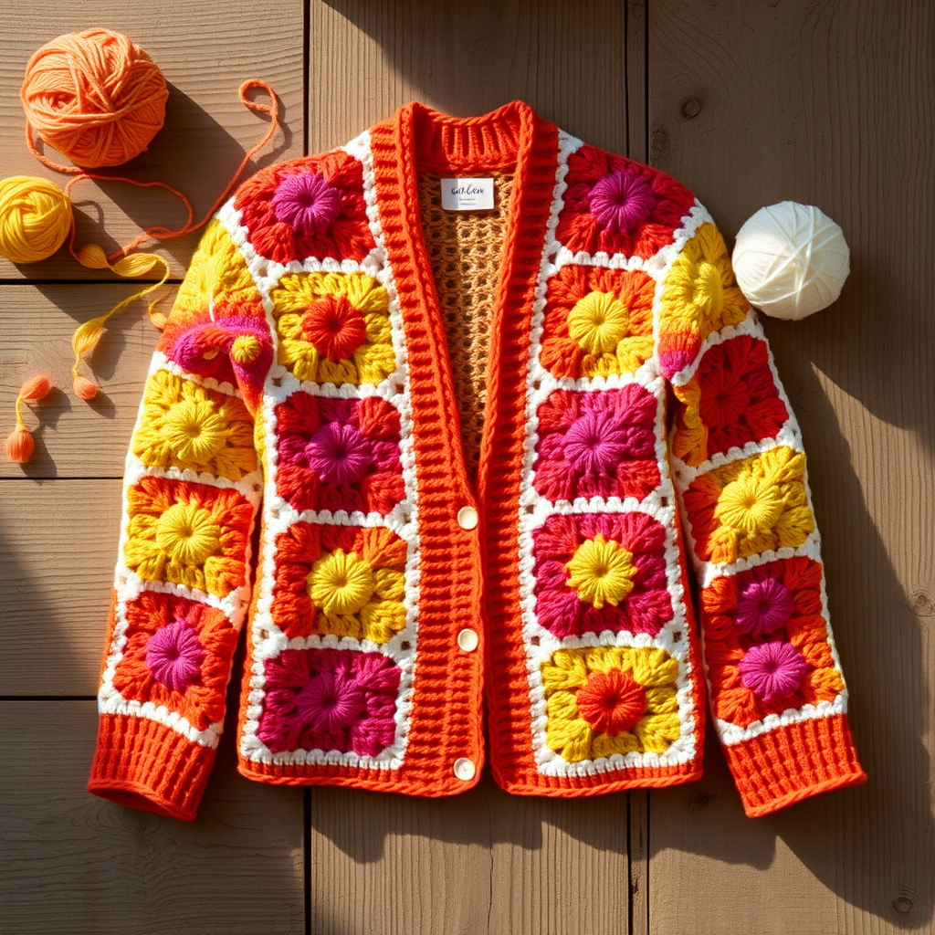 The Sunburst Granny Square Cardigan Free Pattern