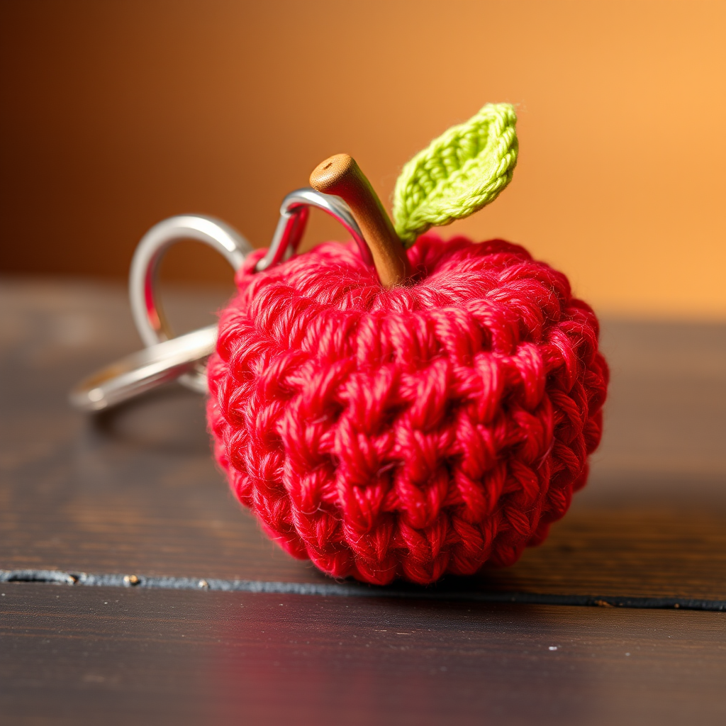 The Orchard Charm Apple Keychain: A Free Crochet Pattern for a Tiny, Textured Fruit