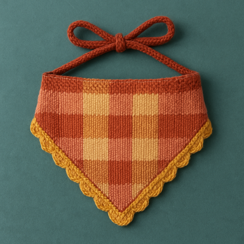 Cottagecore Checkered Pet Bandana Free Pattern