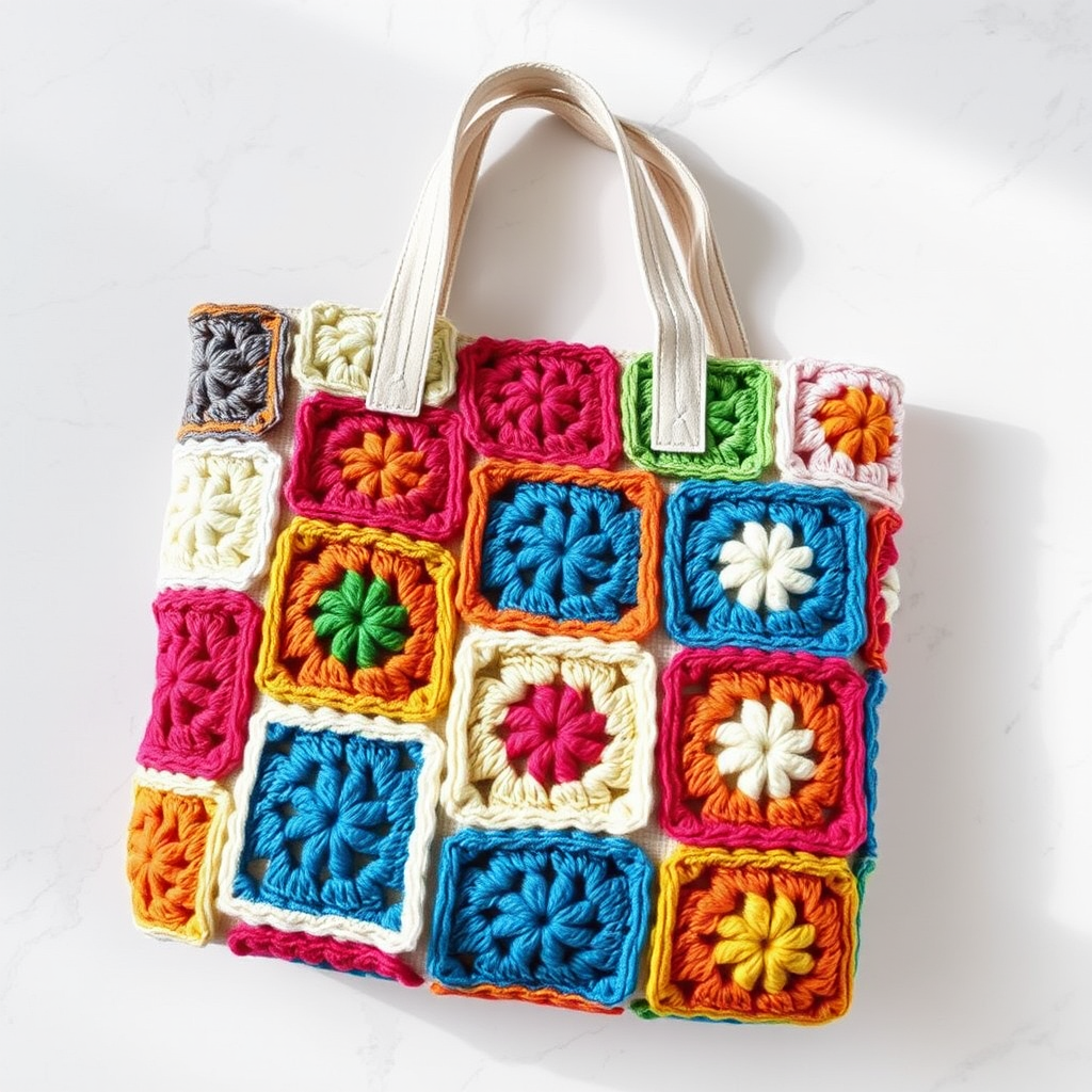 The Retro Granny Square Tote Free Pattern