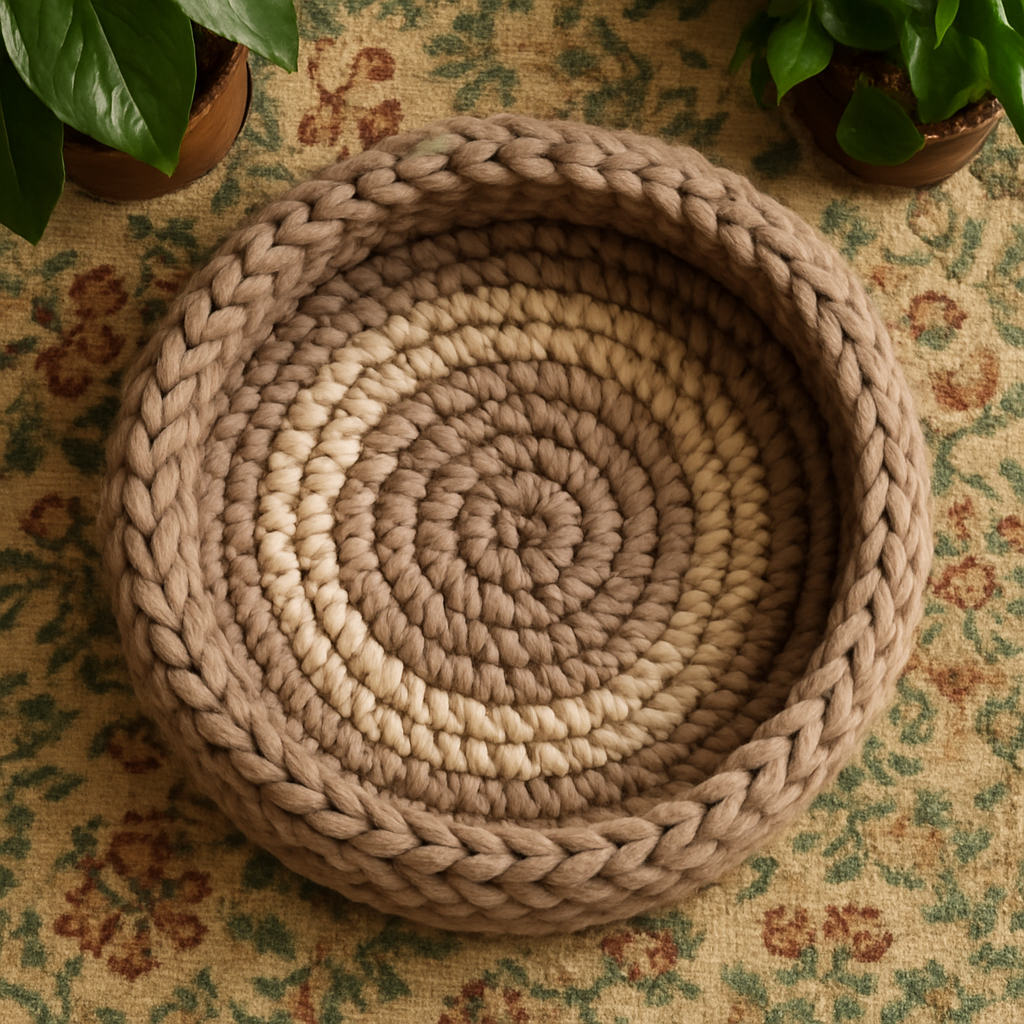 Boho Chic Chunky Yarn Pet Bed - Free Pattern