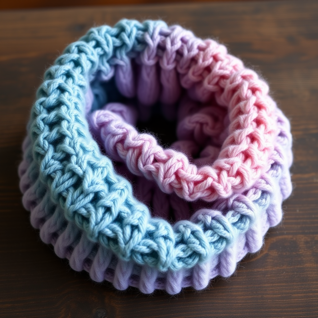 Aurora Bloom Brioche Cowl Free Pattern