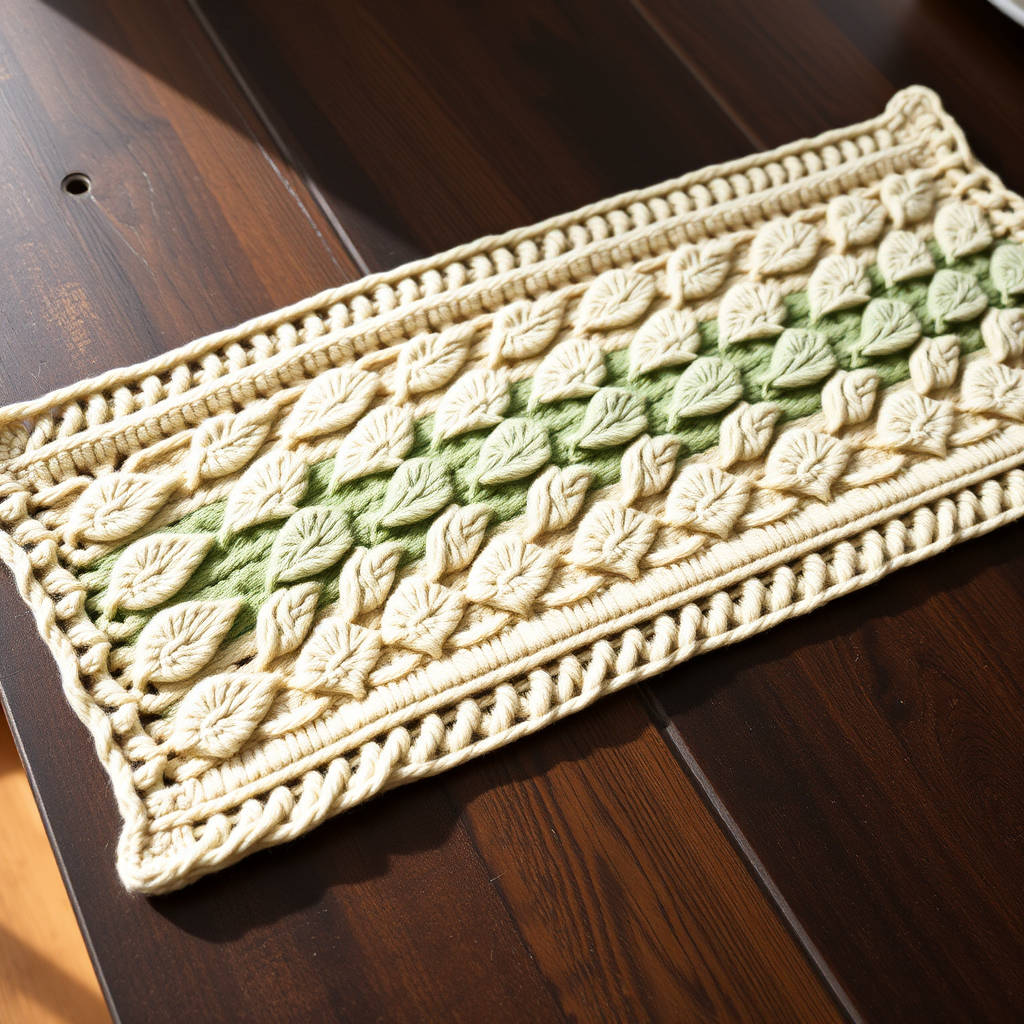 Rustic Harvest Table Runner Free Knitting Pattern – Textured Farmhouse Décor