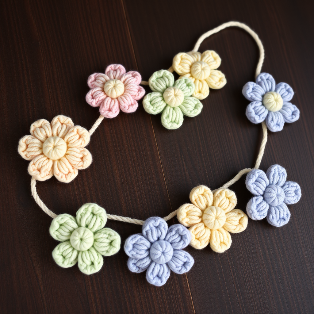 Enchanted Blossom Trail Crochet Garland Free Pattern – Whimsical Flower Bunting