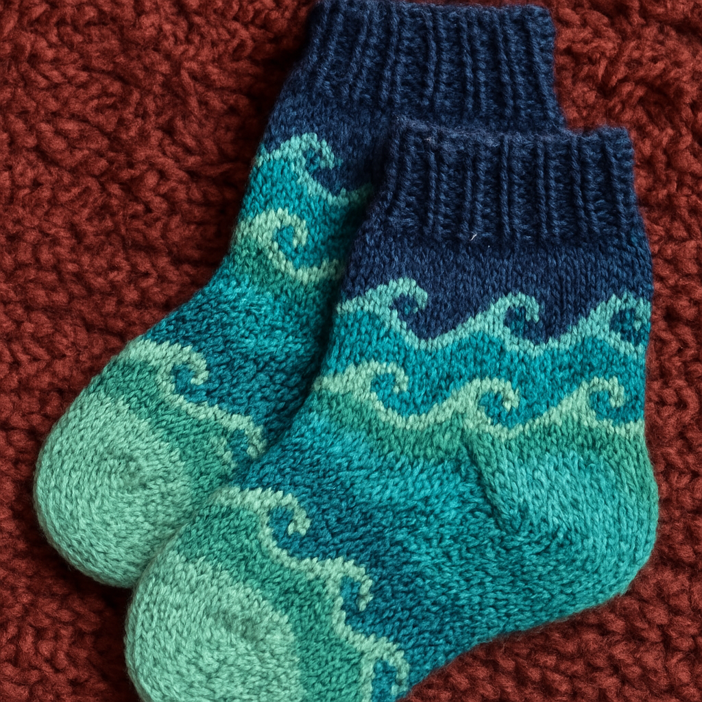 Boho Chic Ocean Waves Socks - Free Pattern